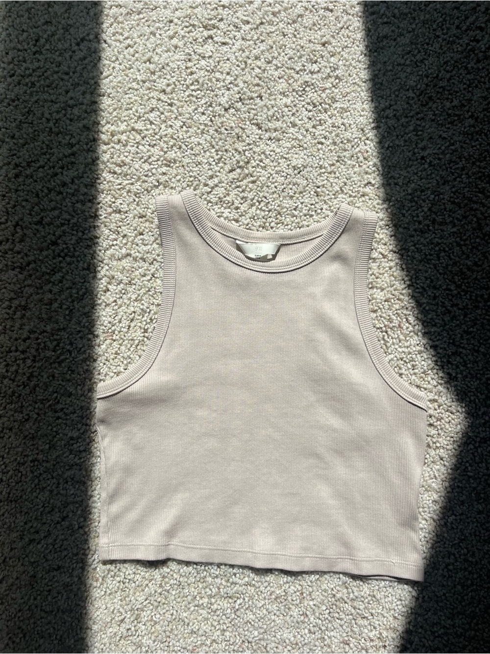 H&M Cotton Ribbed Cropped Tank Top